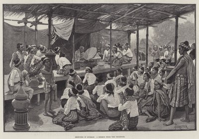Croquis en Birmanie, un sermon du Phoongye - Amedee Forestier